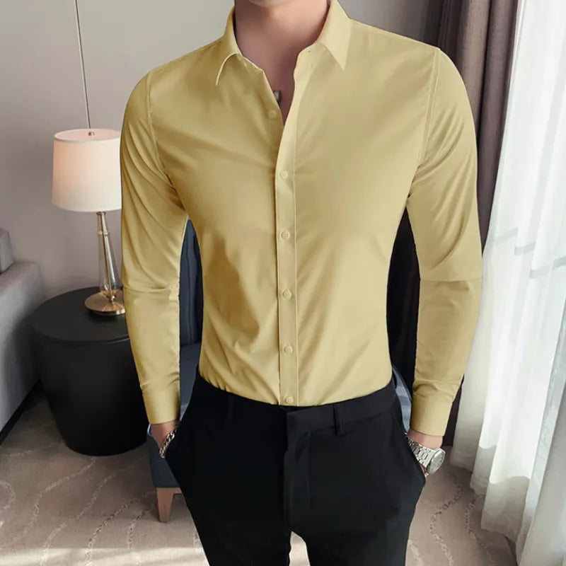 Chemise homme en coton mélangé – Élégance et confort au quotidien