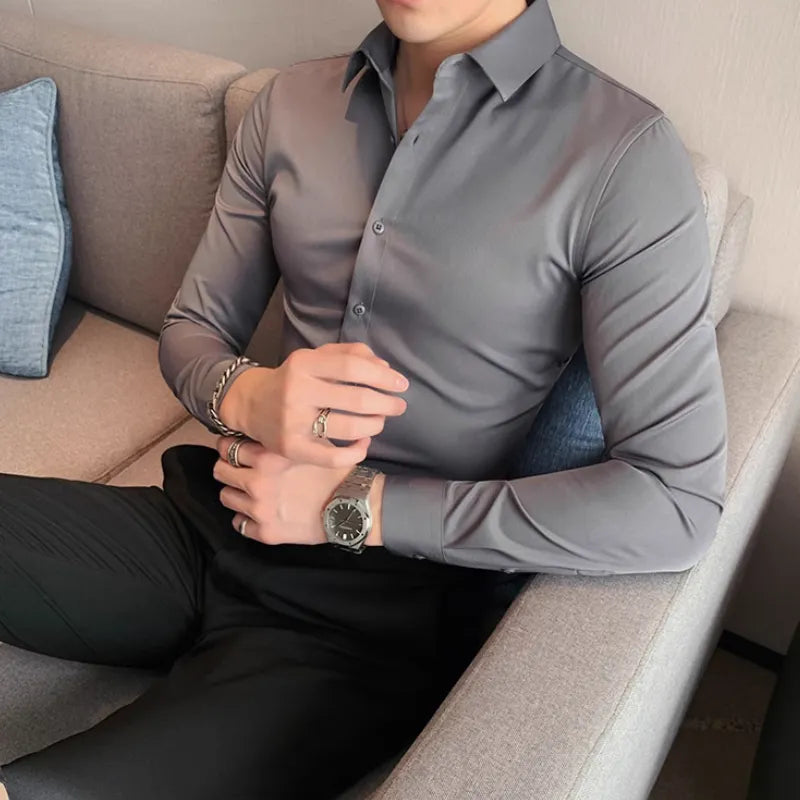 Chemise homme en coton mélangé – Élégance et confort au quotidien