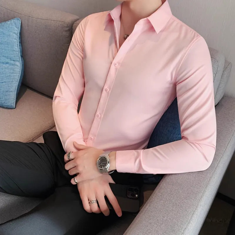 Chemise homme en coton mélangé – Élégance et confort au quotidien