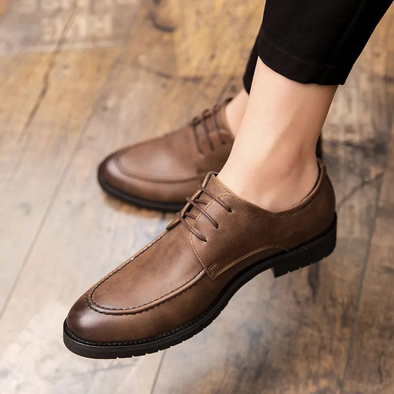 Chaussure habillée homme – Style britannique en cuir synthétique