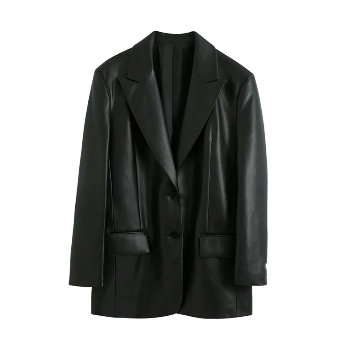 Veste blazer femme en similicuir – Élégante et structurée