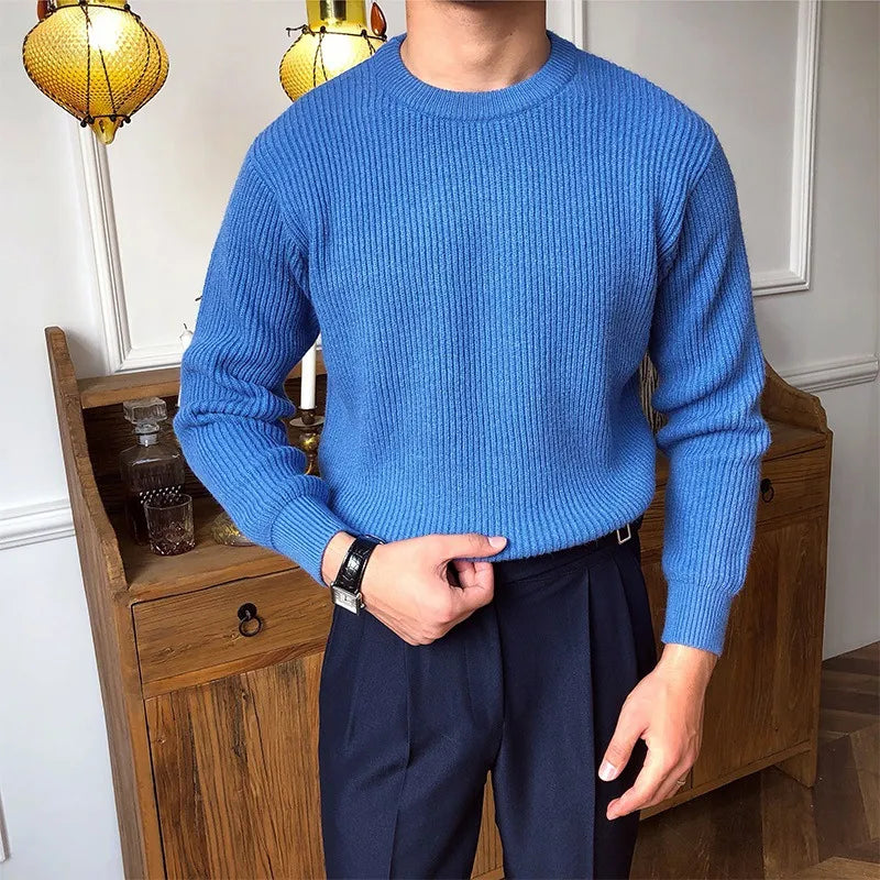Pull homme minimaliste – Tricot doux à col rond
