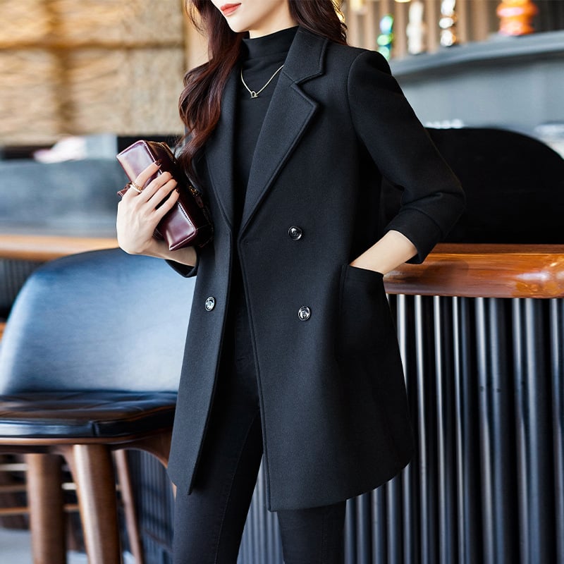 Manteau long femme style blazer – Élégance hivernale intemporelle