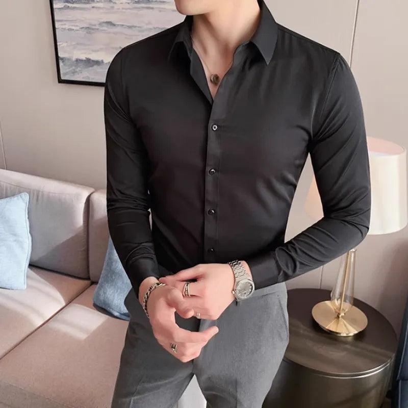 Chemise homme en coton mélangé – Élégance et confort au quotidien