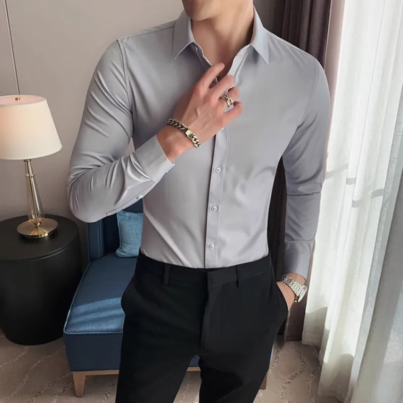 Chemise homme en coton mélangé – Élégance et confort au quotidien