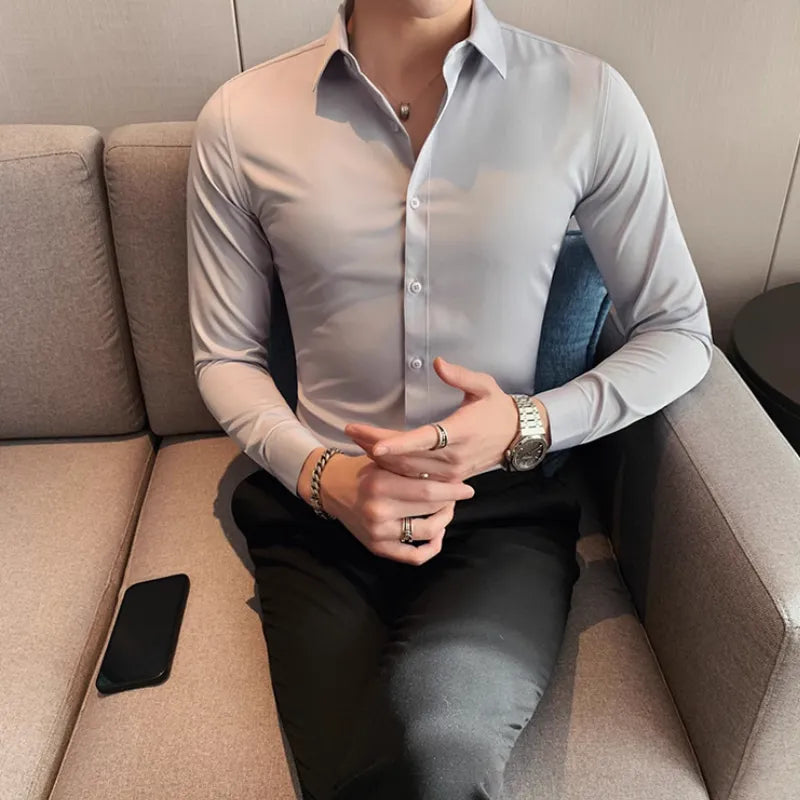 Chemise homme en coton mélangé – Élégance et confort au quotidien