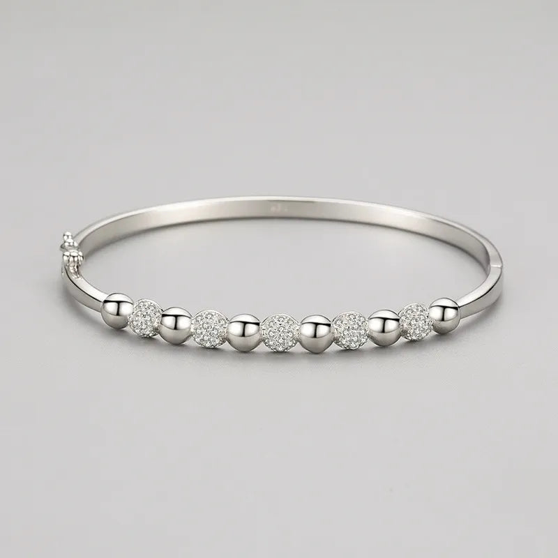 Bracelet femme en argent 925 – Design romantique avec cercles en zircon