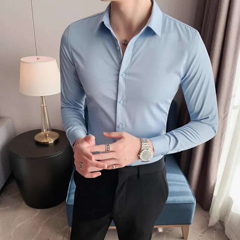 Chemise homme en coton mélangé – Élégance et confort au quotidien