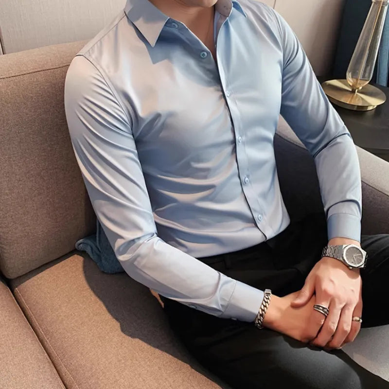 Chemise homme en coton mélangé – Élégance et confort au quotidien