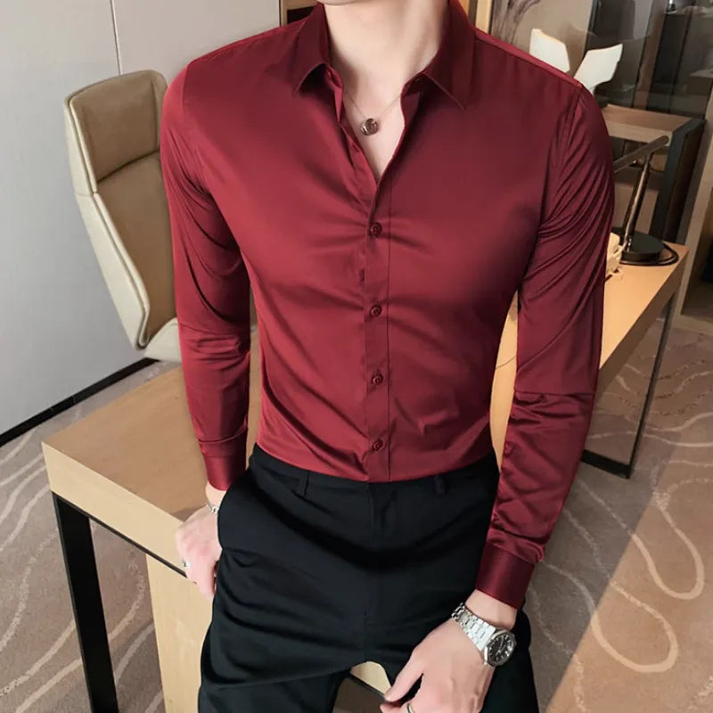 Chemise homme en coton mélangé – Élégance et confort au quotidien