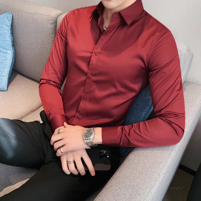 Chemise homme en coton mélangé – Élégance et confort au quotidien