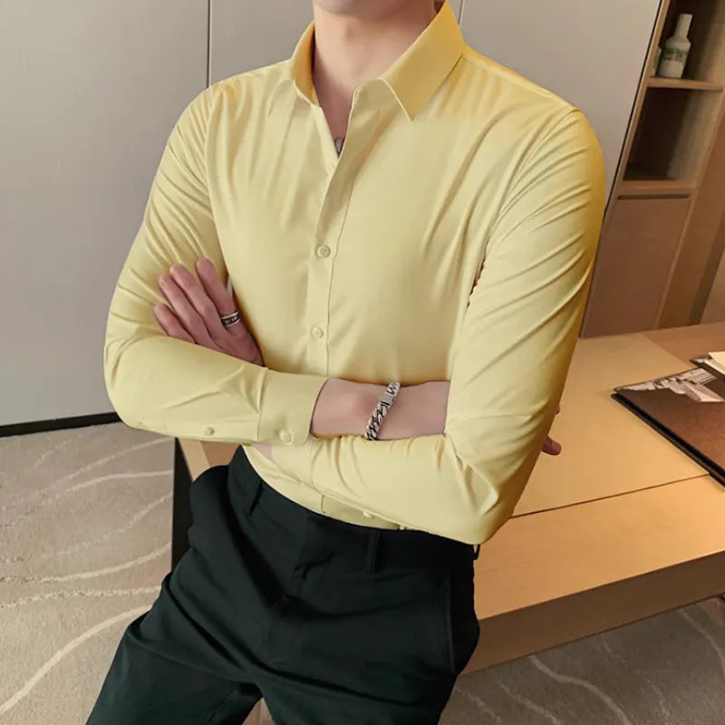 Chemise homme en coton mélangé – Élégance et confort au quotidien
