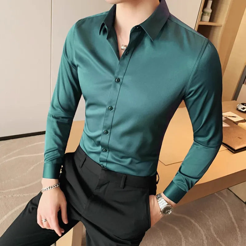 Chemise homme en coton mélangé – Élégance et confort au quotidien