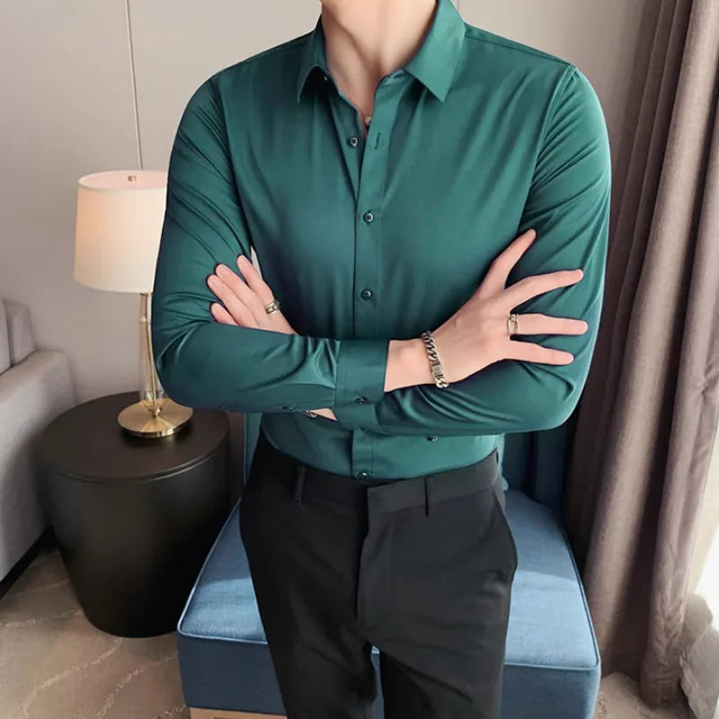 Chemise homme en coton mélangé – Élégance et confort au quotidien