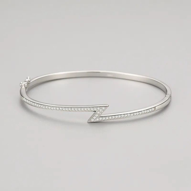 Bracelet en argent 925 – Design éclair minimaliste
