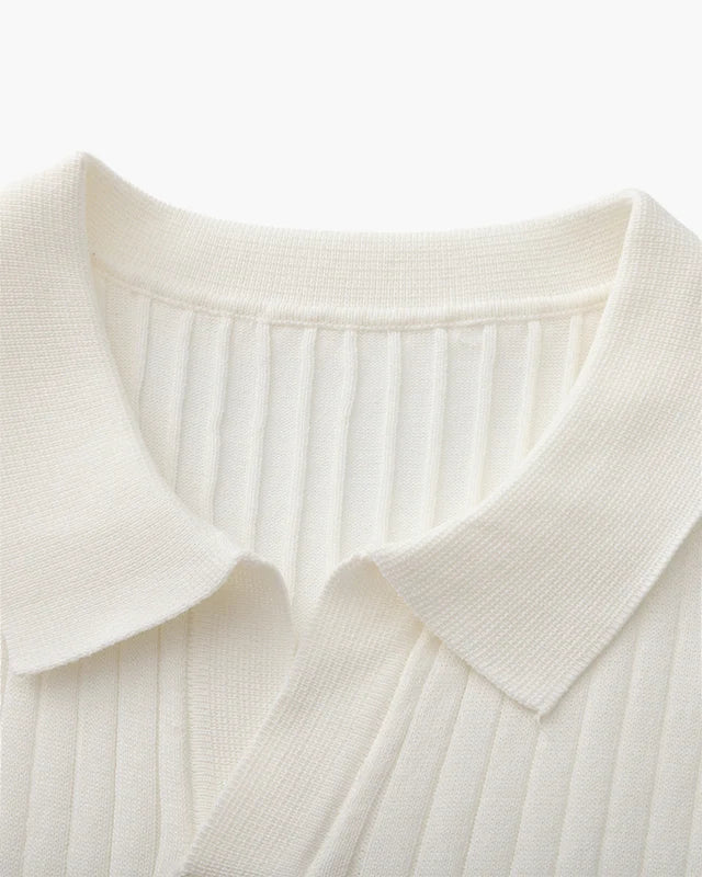 Polo Côtelé Premium – Élégance Texturée