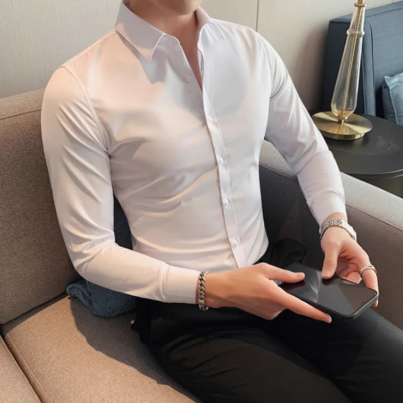 Chemise homme en coton mélangé – Élégance et confort au quotidien