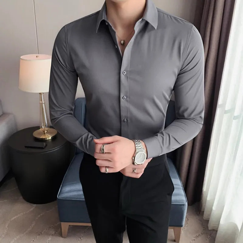 Chemise homme en coton mélangé – Élégance et confort au quotidien