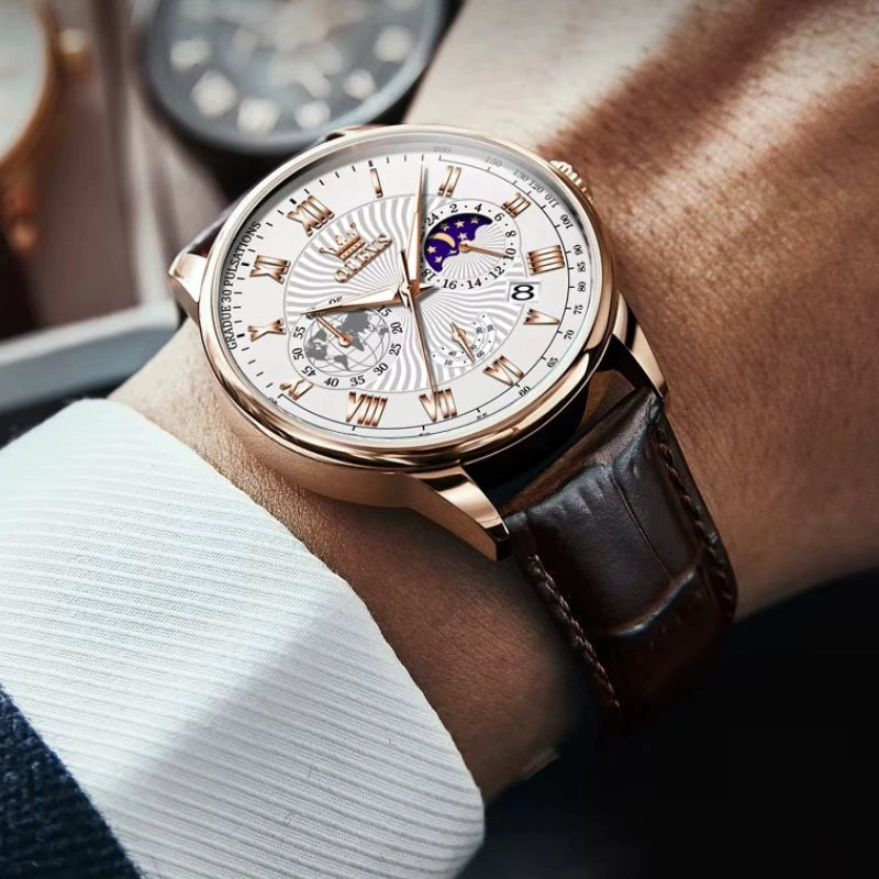 Montre homme élégante – Acier rosé & cadran ivoire