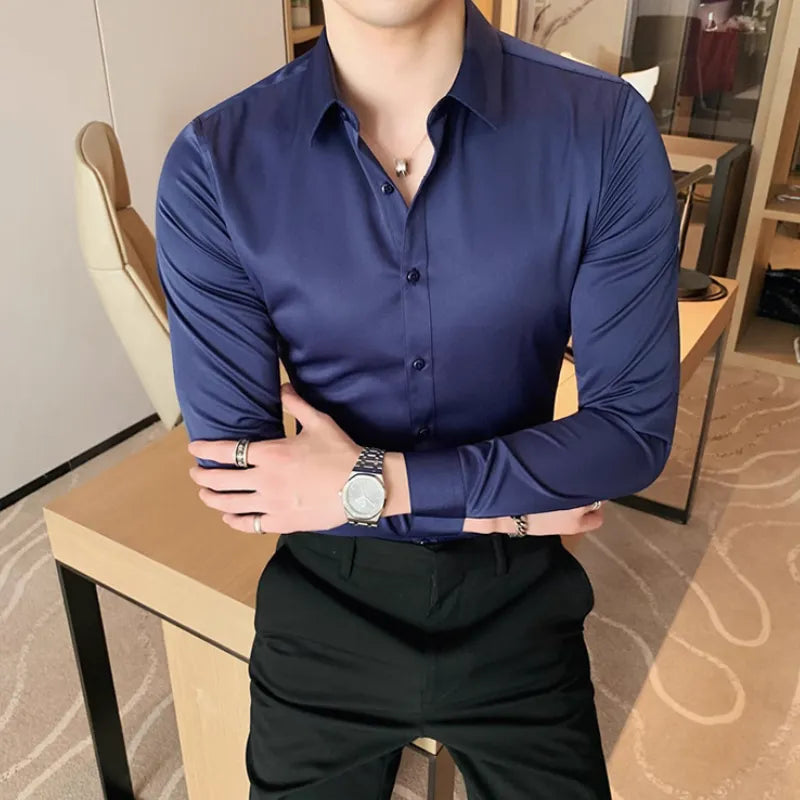Chemise homme en coton mélangé – Élégance et confort au quotidien