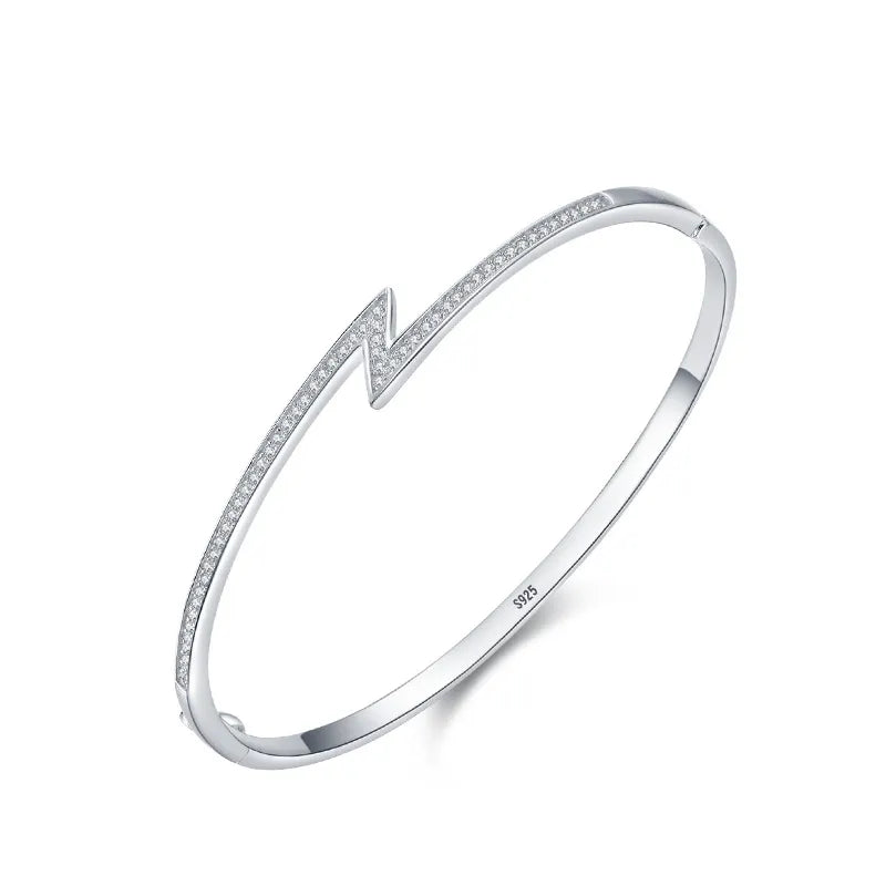 Bracelet en argent 925 – Design éclair minimaliste