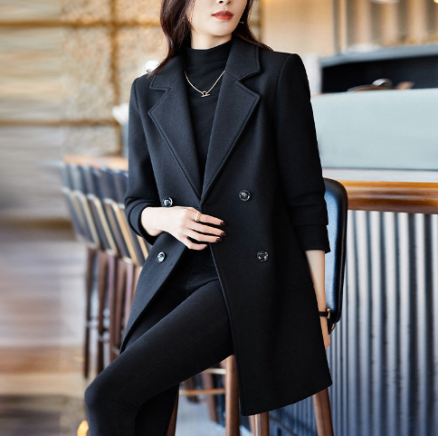 Manteau long femme style blazer – Élégance hivernale intemporelle