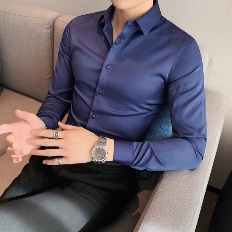 Chemise homme en coton mélangé – Élégance et confort au quotidien