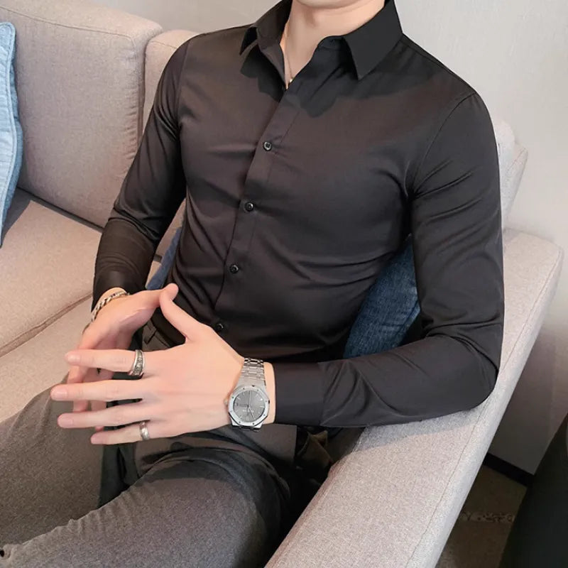 Chemise homme en coton mélangé – Élégance et confort au quotidien