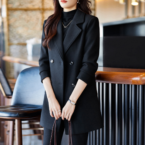 Manteau long femme style blazer – Élégance hivernale intemporelle