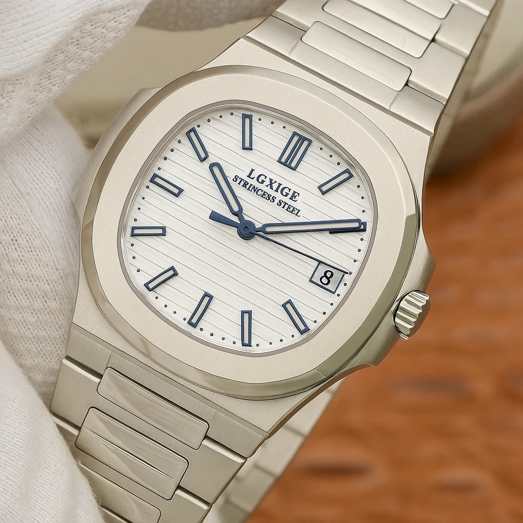 Montre homme élégante – Acier inoxydable & cadran ivoire