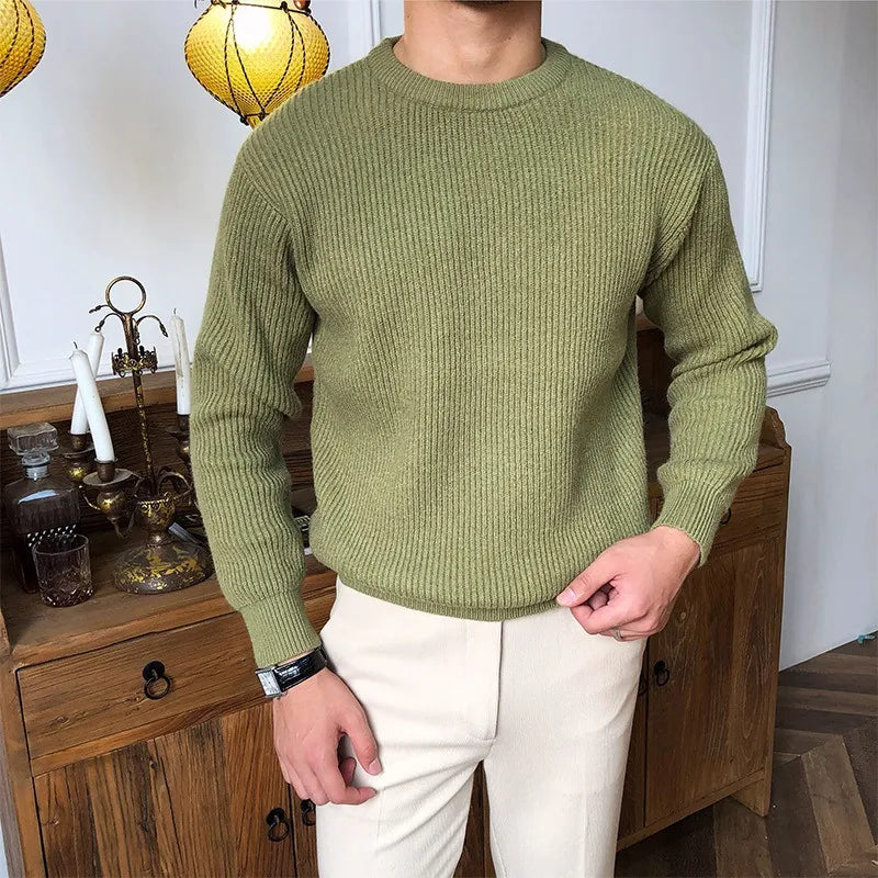 Pull homme minimaliste – Tricot doux à col rond