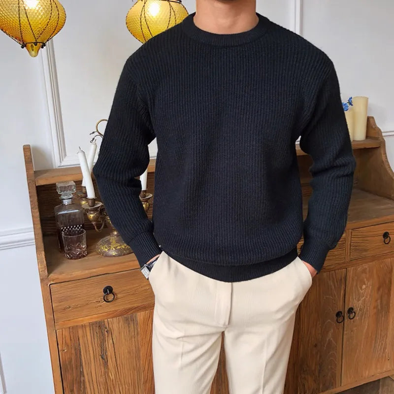 Pull homme minimaliste – Tricot doux à col rond