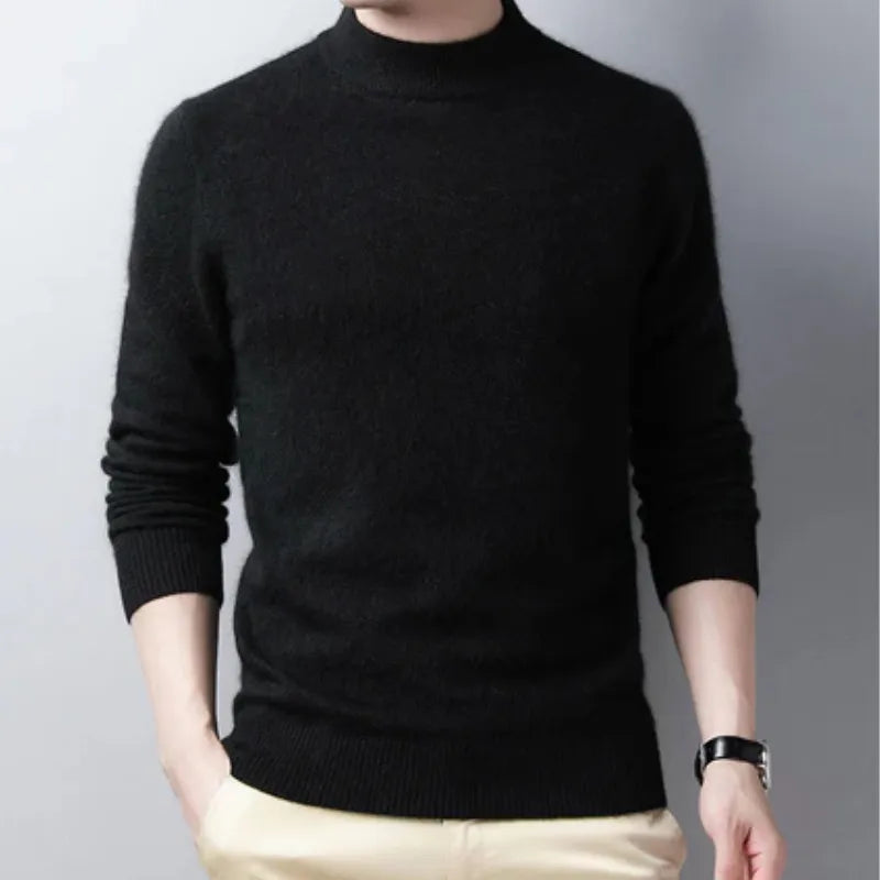 Pull à col roulé en laine mélangée – Élégance minimaliste pour homme