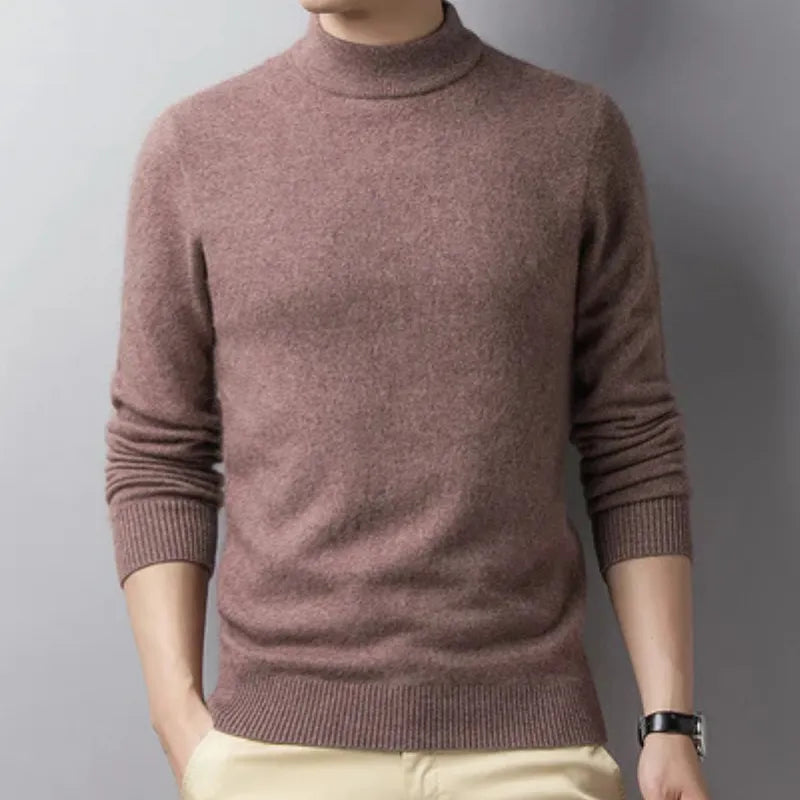 Pull à col roulé en laine mélangée – Élégance minimaliste pour homme