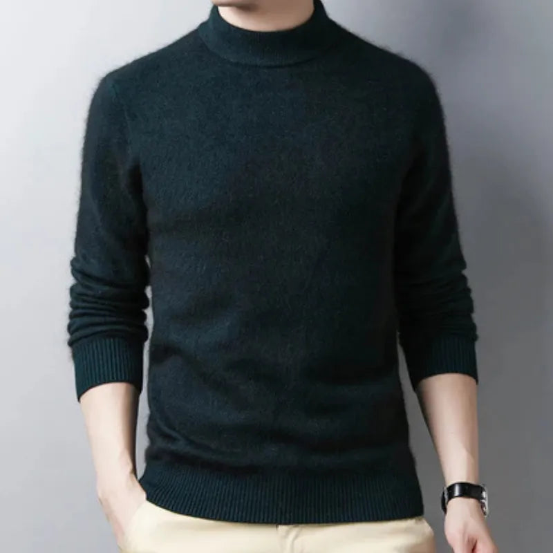 Pull à col roulé en laine mélangée – Élégance minimaliste pour homme