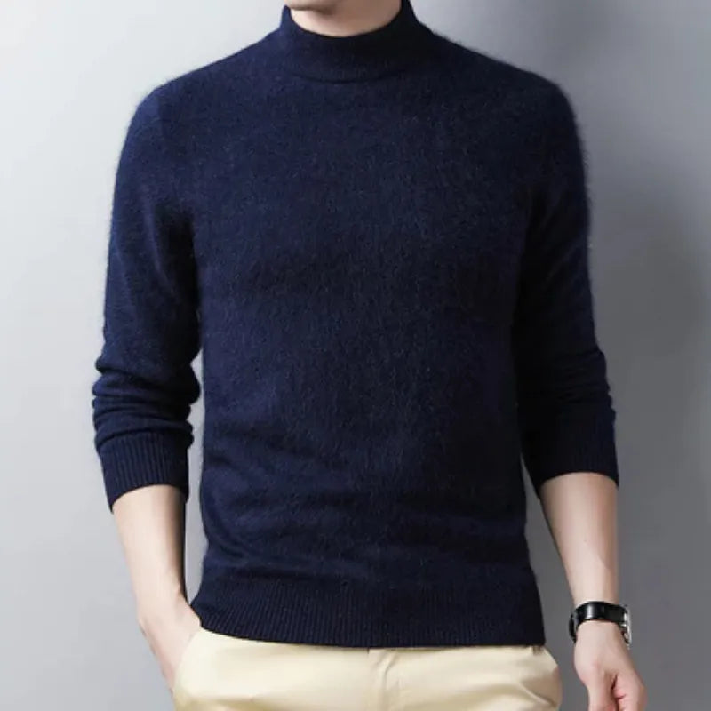 Pull à col roulé en laine mélangée – Élégance minimaliste pour homme