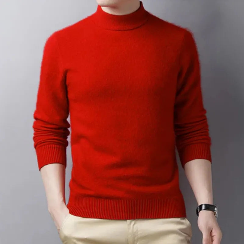 Pull à col roulé en laine mélangée – Élégance minimaliste pour homme